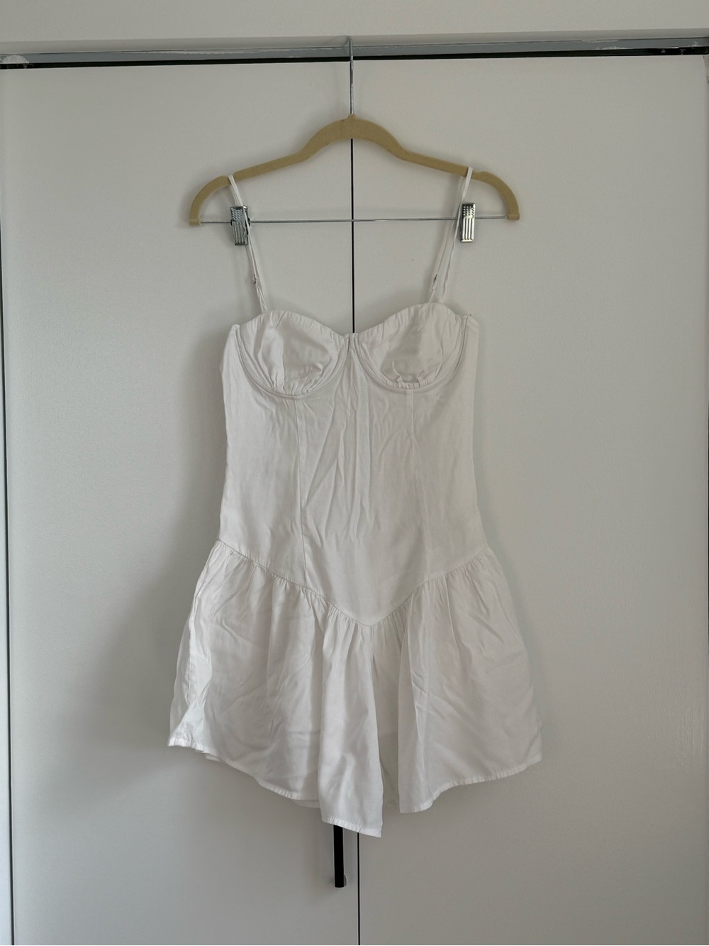 Princess Polly White Bustier Drop Waist Dress with Adjustable Straps